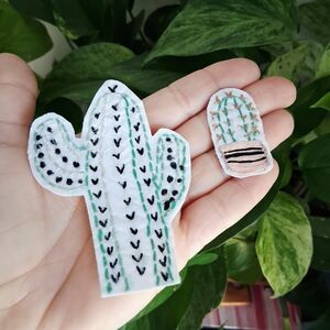 Cactus Embroidered Iron On Patcges, Pkant Patches, 2 Piece